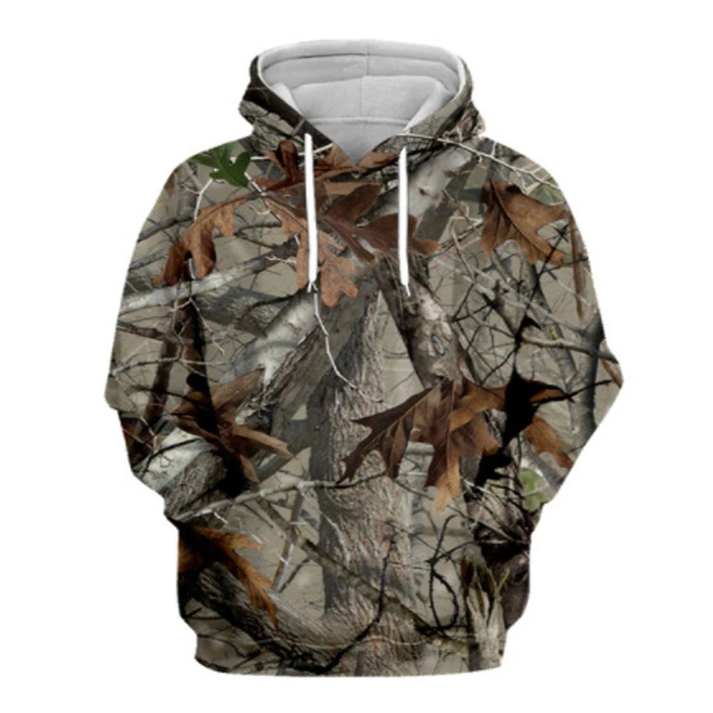 Outdoor Hunting Hoodie - แจ็คเก็ตมีฮู้ดสำหรับผู้ชายและผู้หญิง, แจ็คเก็ตมีฮู้ด3D ลายพรางใบเมเปิลสำหรับตั้งแคมป์ตกปลากลางแจ้งชุดนายพรานฤดูใบไม้ผลิและฤดูใบไม้ร่วง