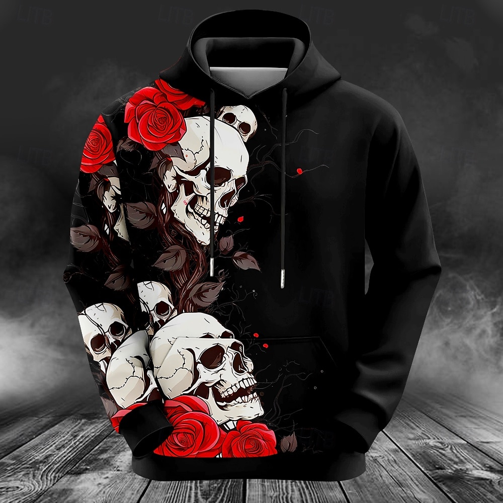 Outdoor Hunting Hoodie - เสื้อฮู้ดดี้ลายกวางสำหรับผู้ชาย แฟชั่นคลาสสิก คอกลม เหมาะสำหรับกิจกรรมกลางแจ้ง ล่าสัตว์ สีเหลืองน้ำตาล