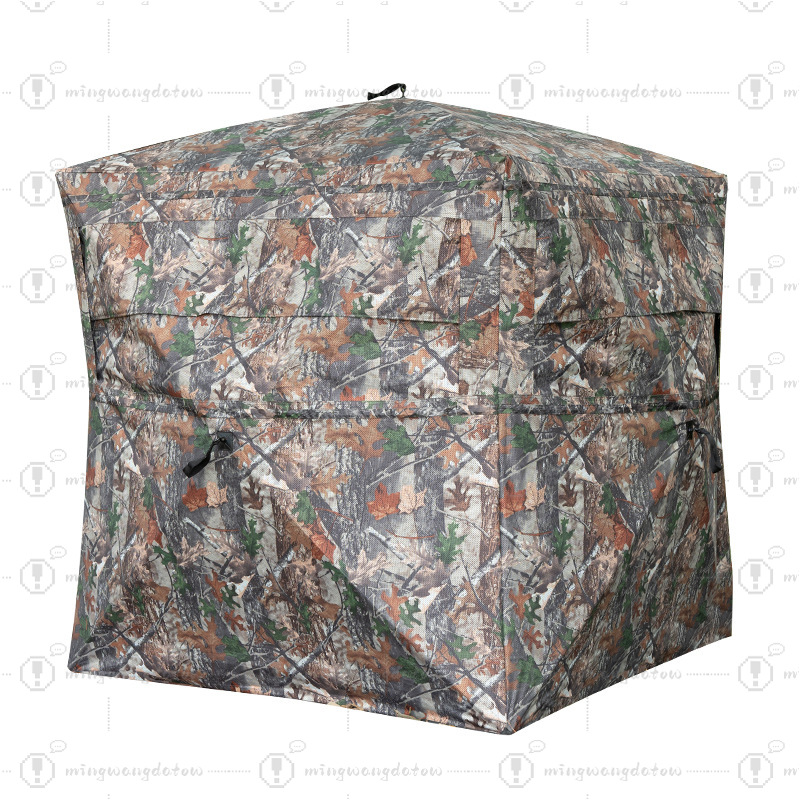 Outdoor Hunting Blinds - เต็นท์พรางตัวสำหรับตั้งแคมป์กลางแจ้ง 270 ° บังตาแบบมองเห็นได้ทางเดียวสำหรับการดูนกและการล่าสัตว์แบบหลายคน