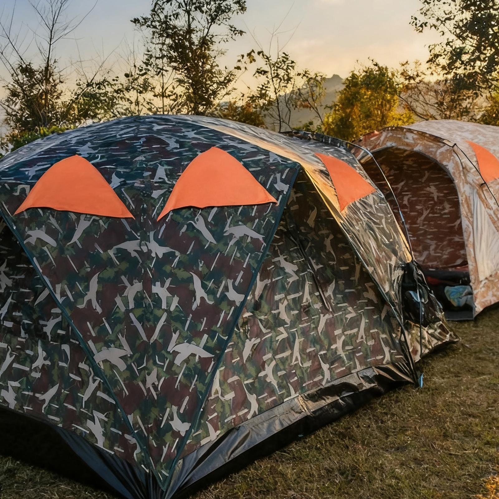 Outdoor Hunting Blinds - แผงแม่เหล็กสีส้มสะท้อนแสงสำหรับล่าสัตว์ อุปกรณ์เสริมแม่เหล็ก 4 ชิ้น แผงนิรภัยสีส้มสะท้อนแสงสำหรับเต็นท์ กระเป๋าเป้