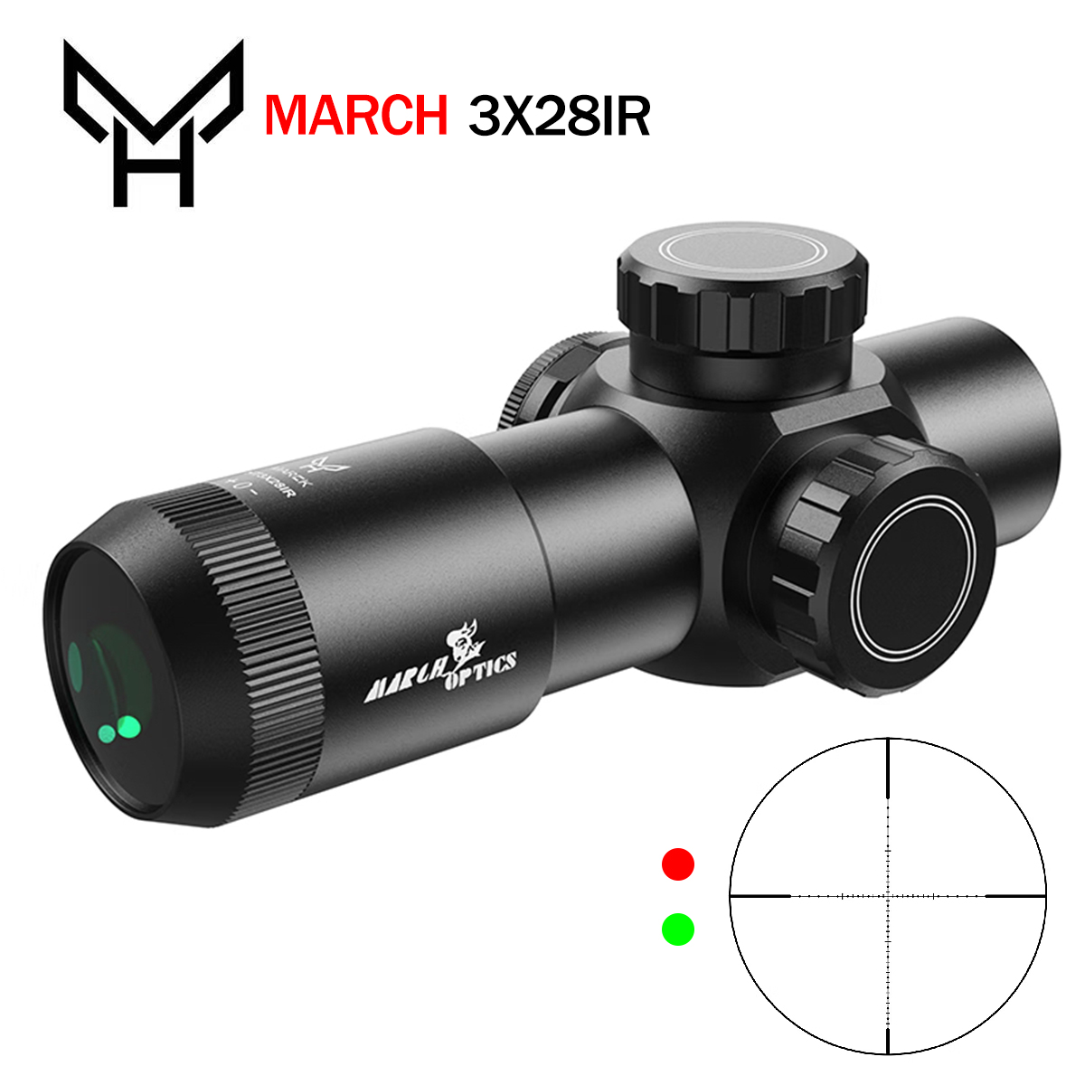 Outdoor Hunting Lab - กล้องเล็ง Tactical HT 3X28IR สำหรับปืนอัดลม กีฬากลางแจ้ง