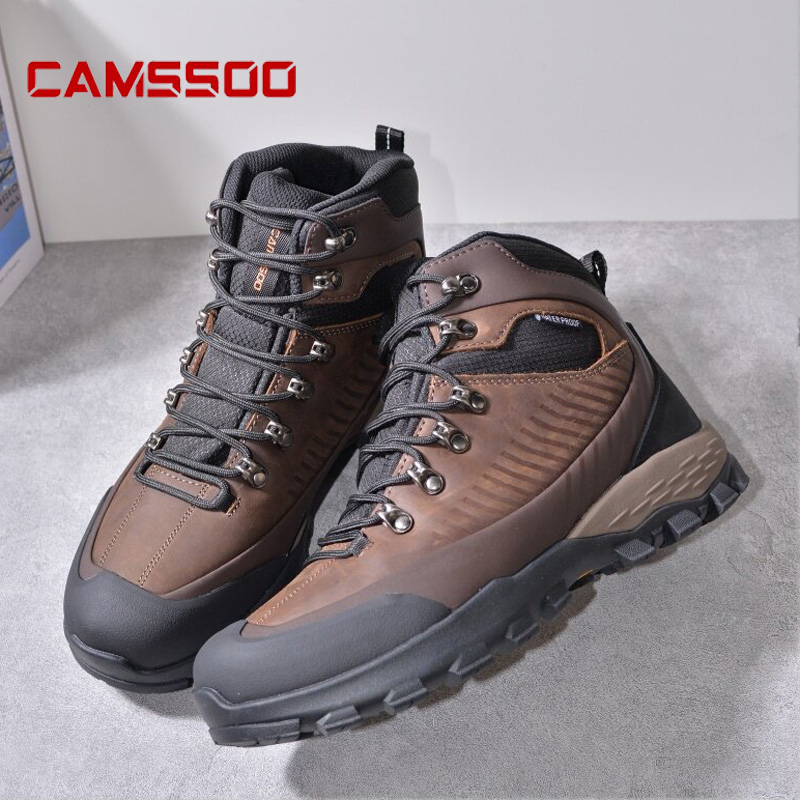 Hunting Outdoor Boots - รองเท้าเดินป่าหนังวัว CAMSSOO สำหรับผู้ชาย กันน้ำ รองเท้ากีฬากลางแจ้ง รองเท้าลำลองน้ำหนักเบา