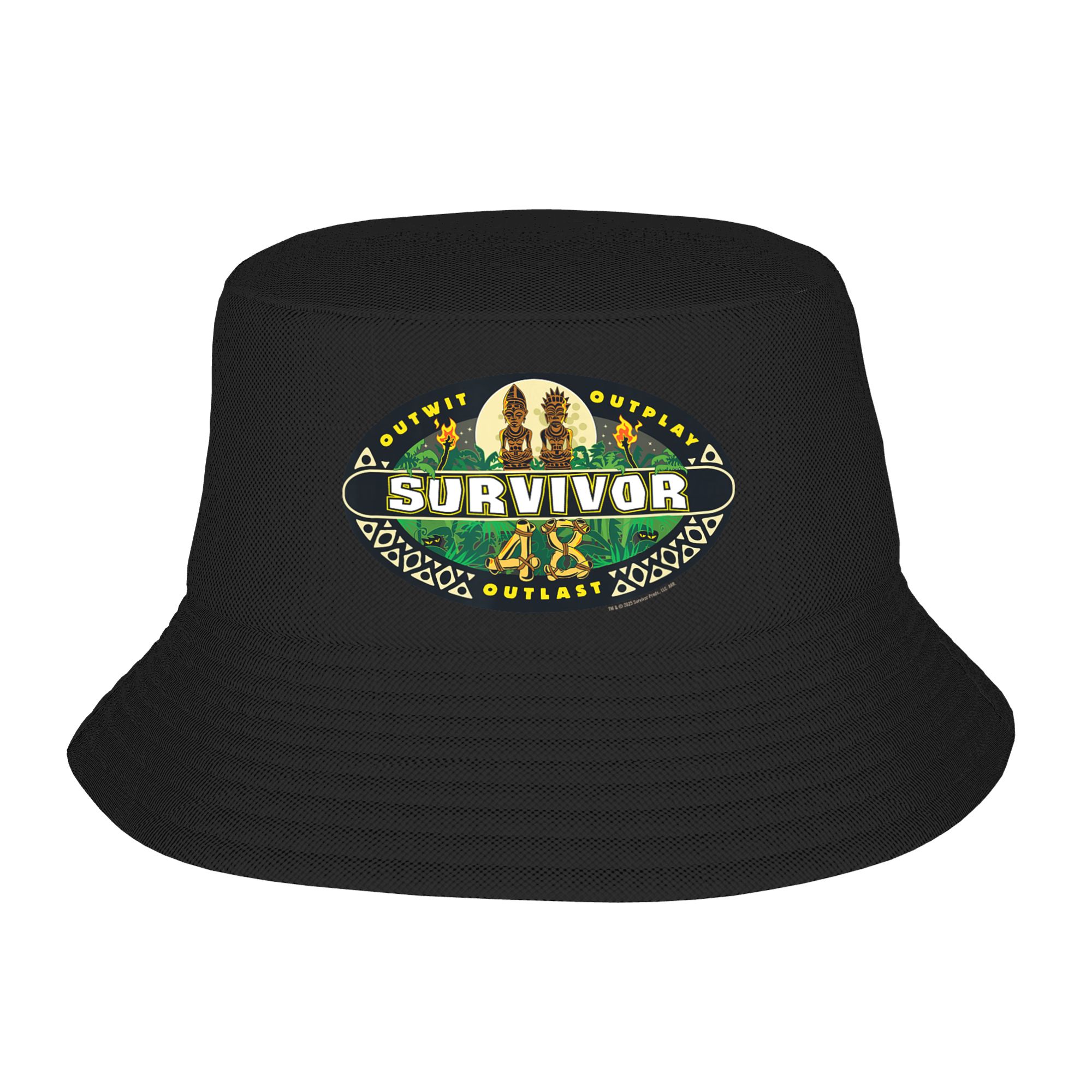 Outdoor Hunting Logo - หมวกบักเก็ตลายโลโก้ซีซั่น 48 ของแท้ หมวกชาวประมงสำหรับฤดูใบไม้ผลิ สำหรับผู้ชายและผู้หญิง หมวกพับได้นุ่มสบาย