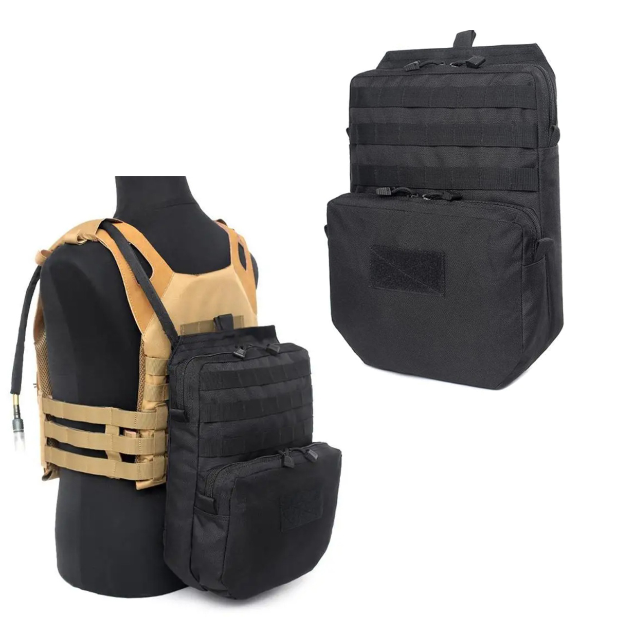 Outdoor Hunting Backpack - กระเป๋าเป้สะพายหลังสำหรับออกแคมป์กลางแจ้งกระเป๋าเป้สะพายหลังให้ความชุ่มชื้นอุปกรณ์การล่าเสื้อกั๊กอุปกรณ์เสริม EDC กระเป๋าไนลอนเดินป่าเดินทางเอาตัวรอด