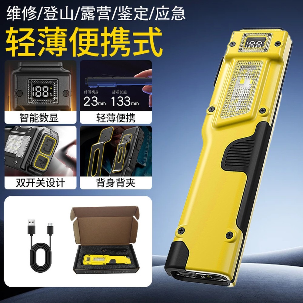 Headlamp Tactical Bright - ไฟฉาย LED แบบบางสำหรับการใช้งานทางยุทธวิธี, 3 โหมดแสง, คลิปหนีบพกพา