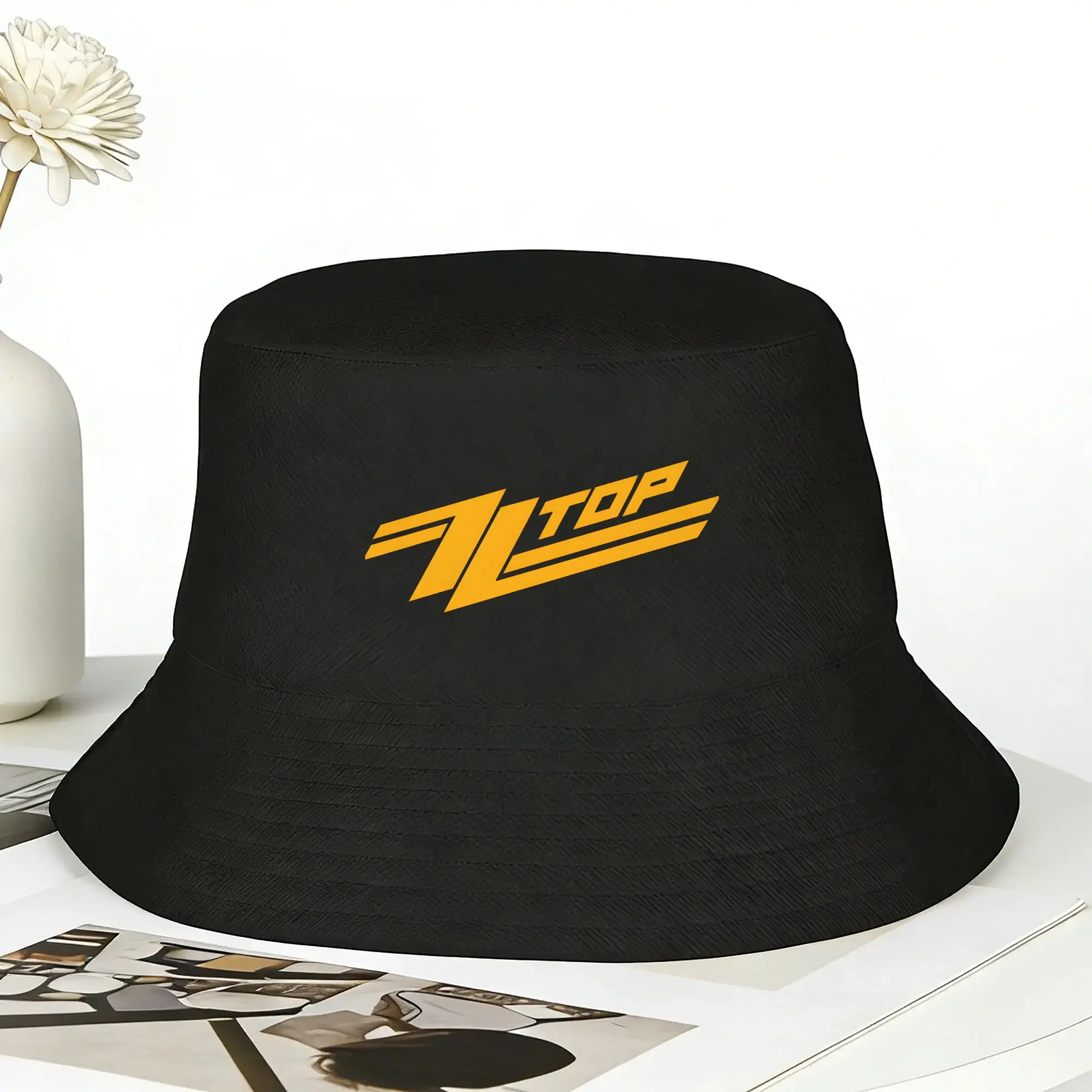 Outdoor Hunting Logo - หมวกบักเก็ตโลโก้ ZZ Top แบบใหม่ สไตล์สตรีท หมวกชาวประมงสำหรับผู้ชาย