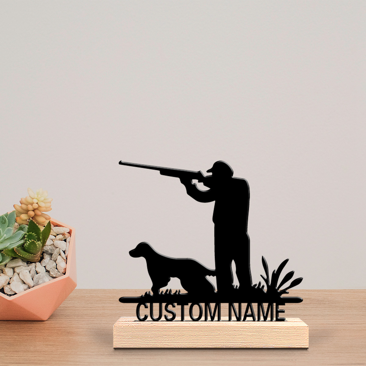รูปปั้นโลหะนักล่าและสุนัขล่าสั - Hunting Outdoor Decor บทวิจารณ์และราคา
