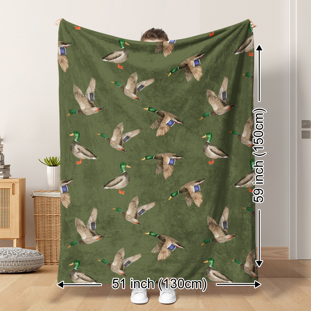 ผ้าห่มขนแกะลายเป็ดมัลลาร์ด สำห - Hunting Outdoor Decor บทวิจารณ์และราคา