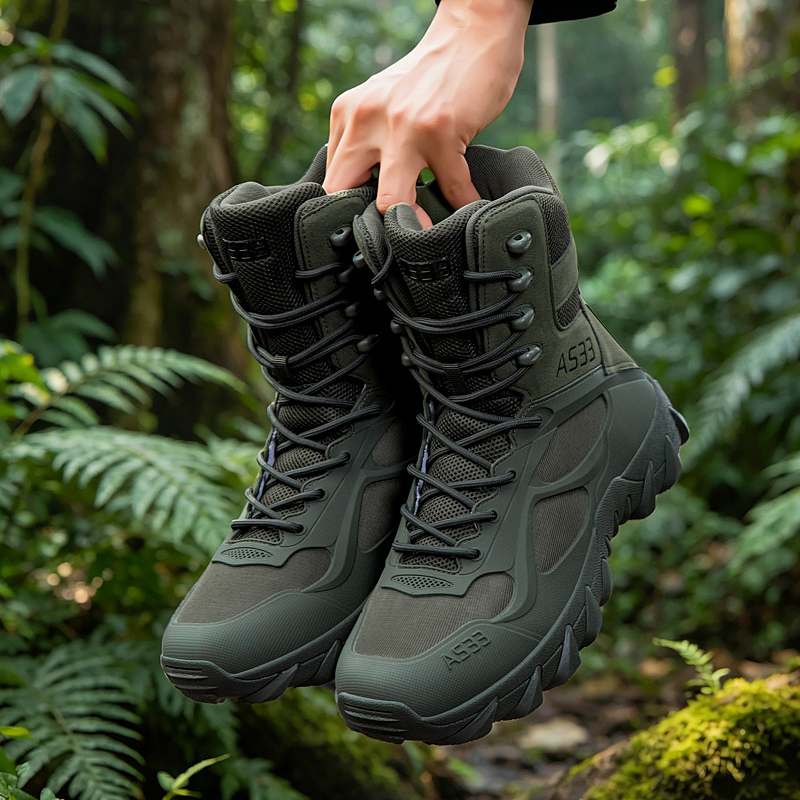 รองเท้าบูทผู้ชายแบบยุทธวิธี น้ - Hunting Outdoor Boots บทวิจารณ์และราคา