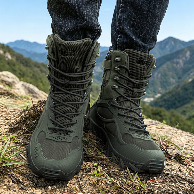 รองเท้าบูทผู้ชายแบบยุทธวิธี น้ - Hunting Outdoor Boots บทวิจารณ์และราคา