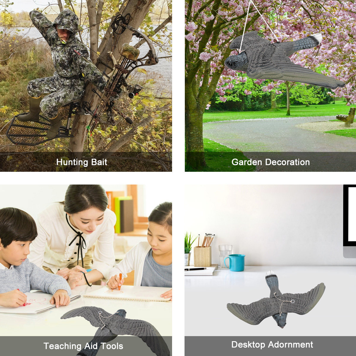1 ชิ้น รูปปั้นนกพลาสติกเหมือนจ - Hunting Outdoor Decor บทวิจารณ์และราคา
