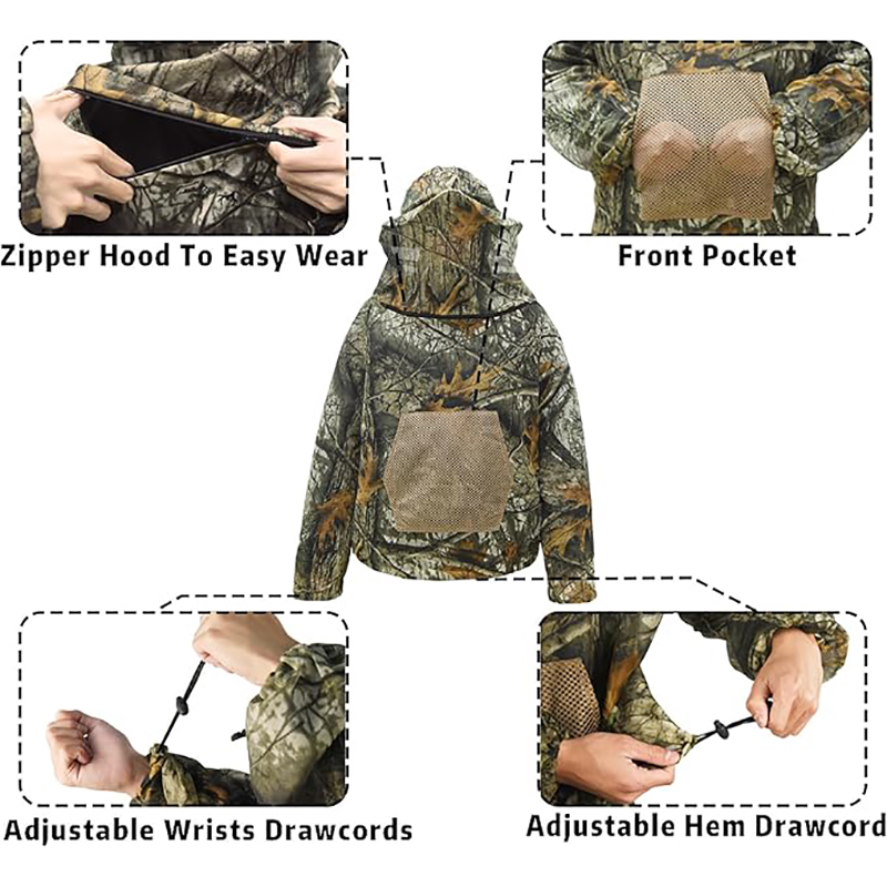 ชุดเสื้อฮู้ดกันยุงสำหรับตกปลาแ - Outdoor Hunting Hoodie บทวิจารณ์และราคา