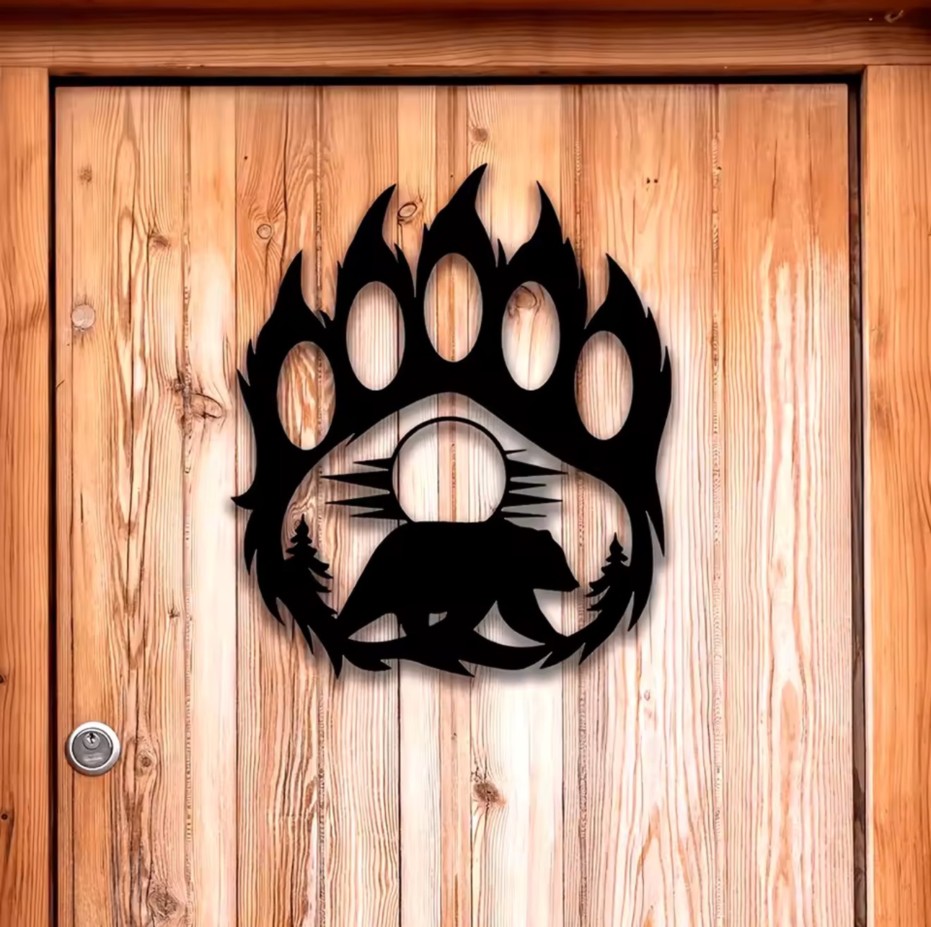 งานศิลปะติดผนังรูปอุ้งเท้าหมีโ - Hunting Outdoor Decor บทวิจารณ์และราคา